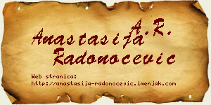 Anastasija Radonoćević vizit kartica